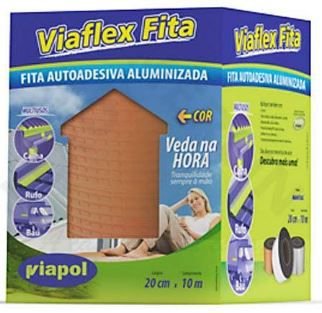 FITA ADESIVA VIAFLEX FITA 20CMX10MT COR TELHA VIAPOL