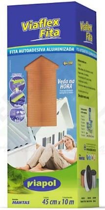 FITA ADESIVA VIAFLEX FITA 45CMX10MT COR TELHA VIAPOL