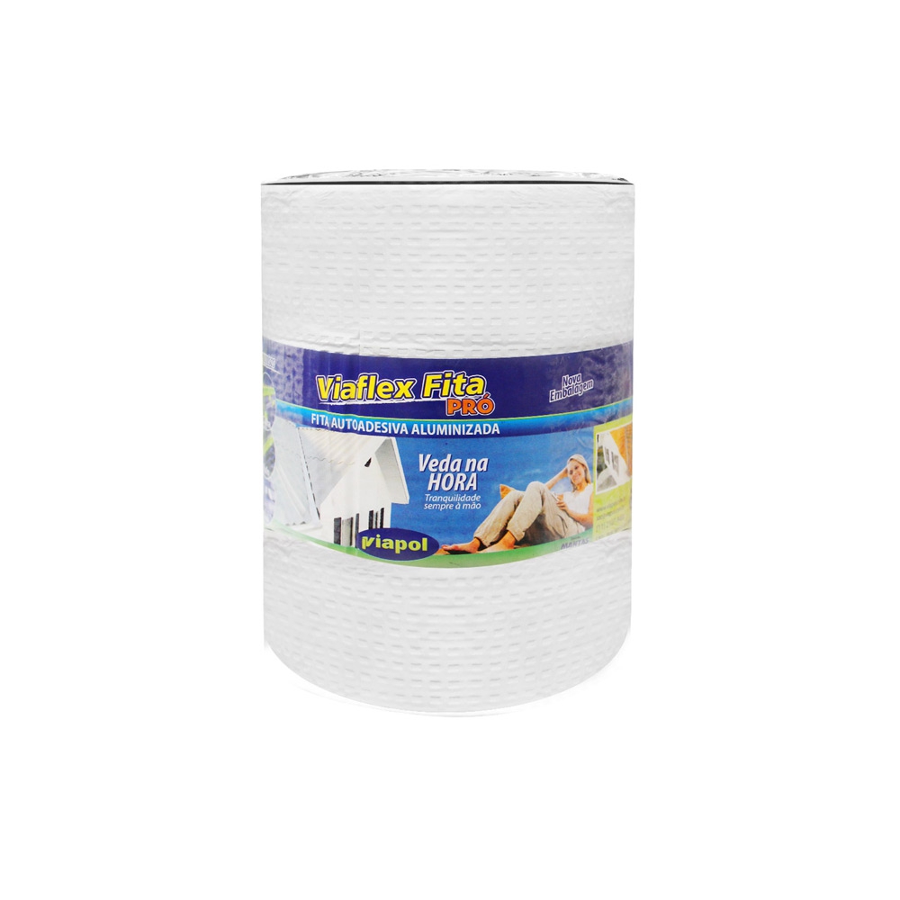 FITA ADESIVA VIAFLEX FITA 20CMX10MT COR BRANCA VIAPOL