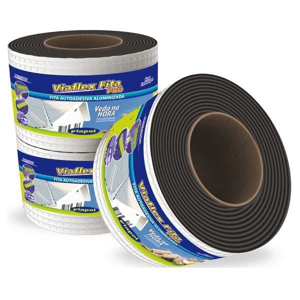 FITA ADESIVA VIAFLEX FITA 10CMX10MT COR BRANCA VIAPOL