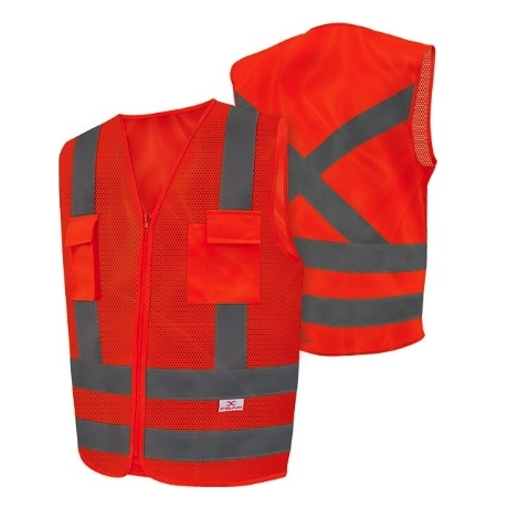 COLETE REFLETIVO 4 BOLSOS LARANJA FLUORES (M) STEELFLEX